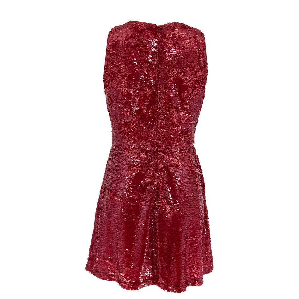 Shoshanna Midnight Red Sequin Sleeveless A-Line Party Dress Size 6 - Picture 3 of 6